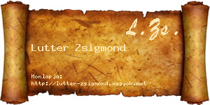 Lutter Zsigmond névjegykártya